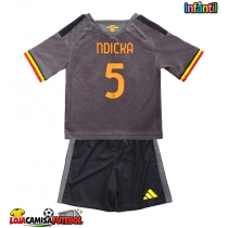 Camisa de Futebol AS Roma Evan Ndicka #5 Equipamento Alternativo Infantil 2026-27 Manga Curta (+ Calças curtas)